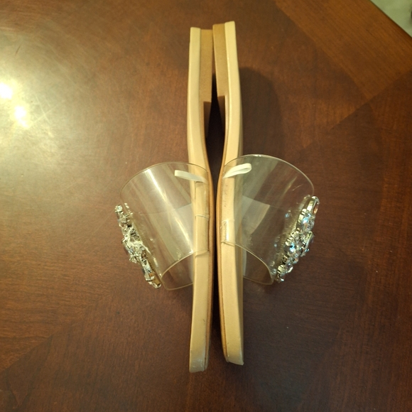 Zara Embellished Flat Vinyl Slip-On Fashion Sandals Women Size 7.5 - Picture 6 of 14